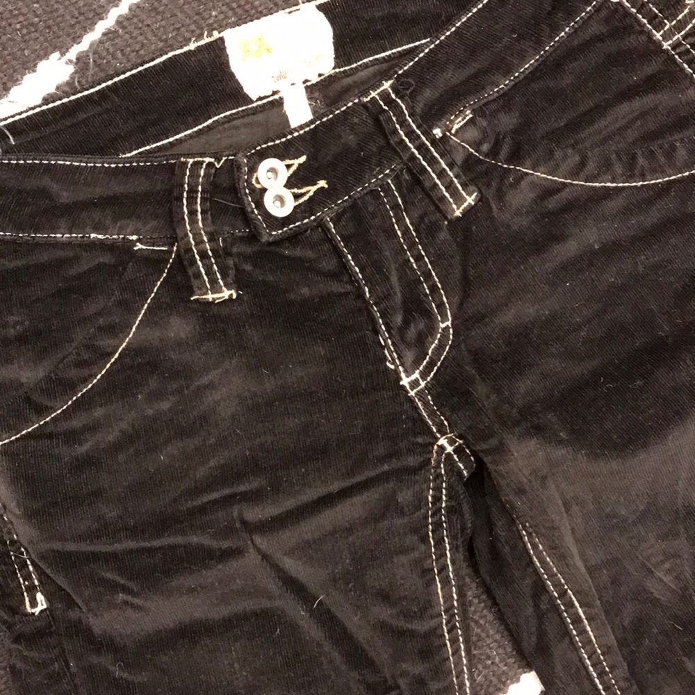 Twill twenty two black velvet corduroy  pants